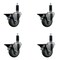 Service Caster 3.5'' Gray Poly Swivel 1-1/8'' Expanding Stem Caster Set with Brake, 4PK SCC-EX20S3514-PPUB-PLB-118-4 - alternate 1